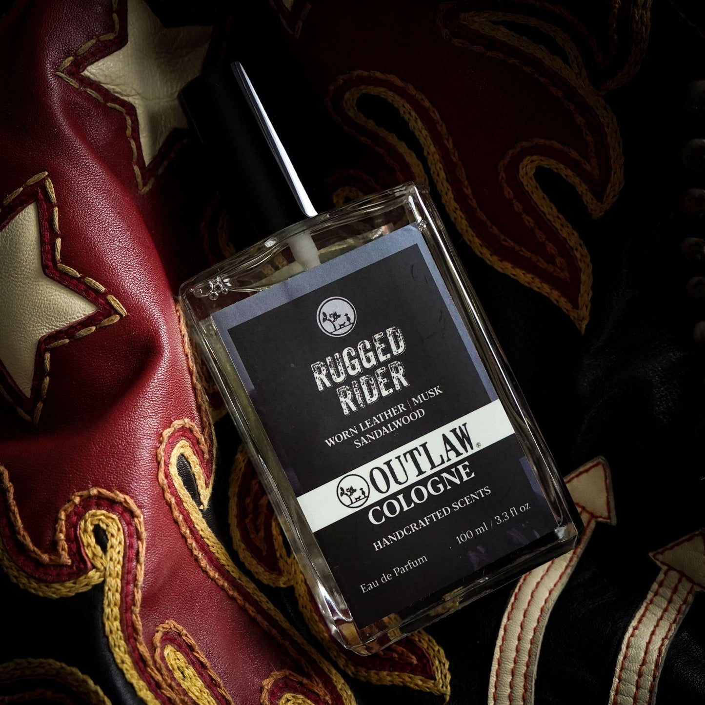 Outlaw's Rugged Rider Cologne for Men and Women smells like leather, musk, and sandalwood