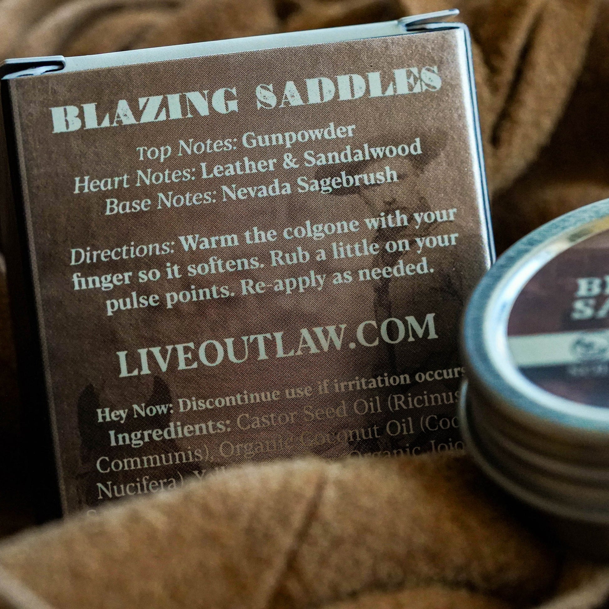 Leather Sandalwood Solid Cologne for Men and Women, by Outlaw