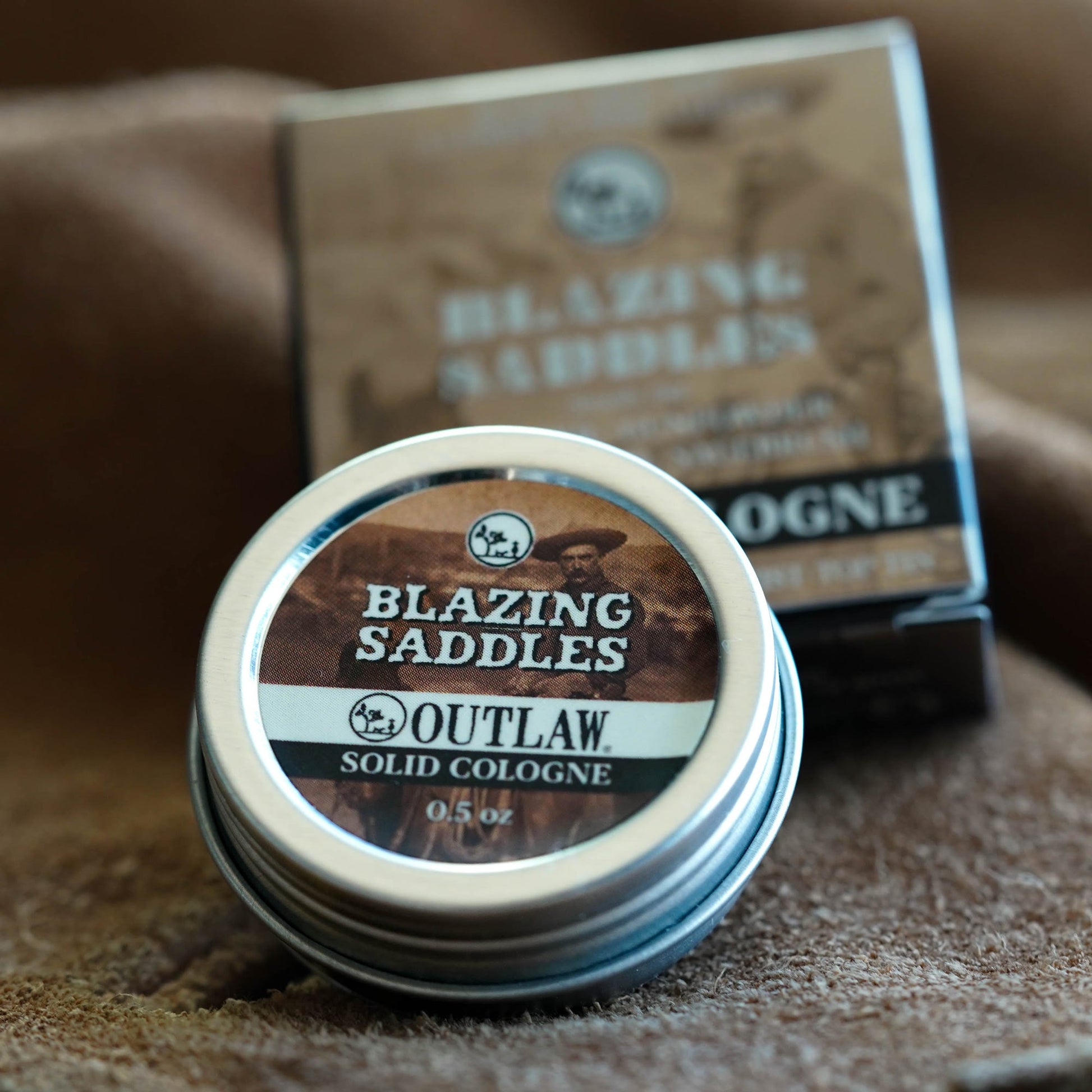 Leather Sandalwood Solid Cologne for Men and Women, by Outlaw