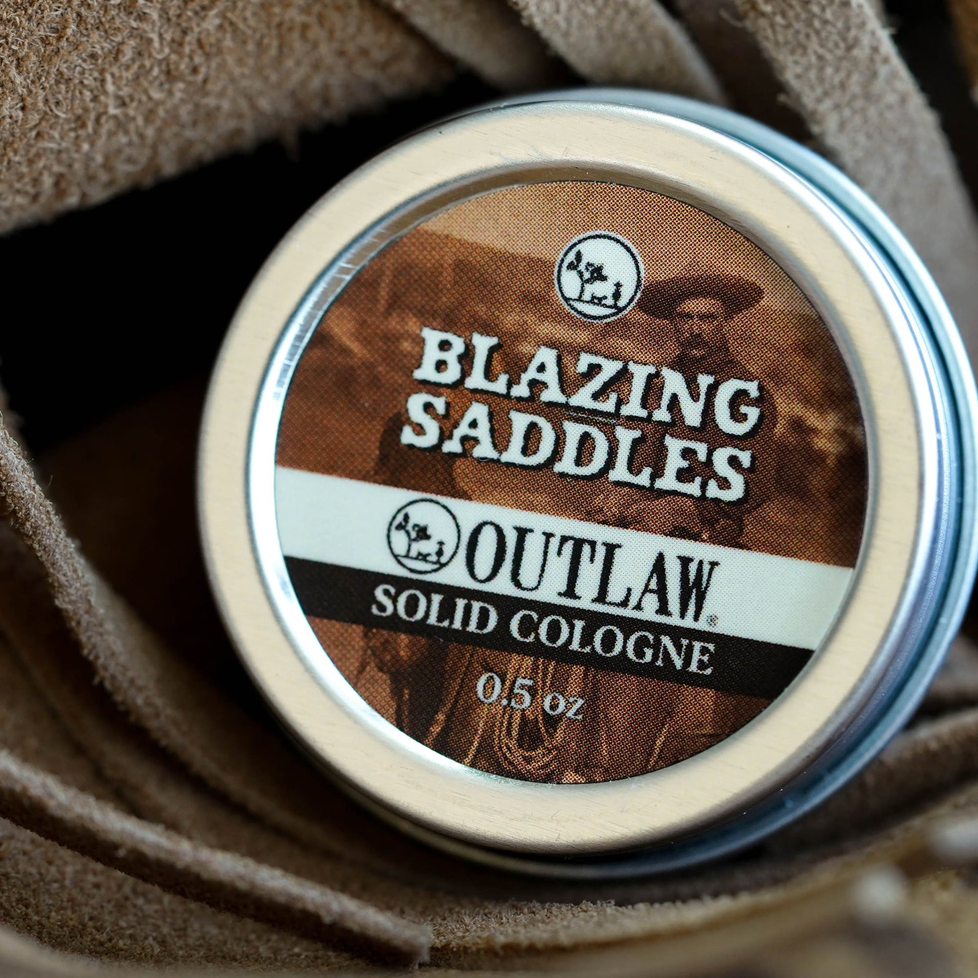 Leather Sandalwood Solid Cologne for Men and Women, by Outlaw